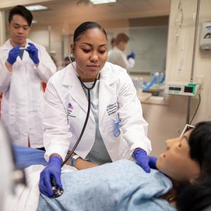 A nurse provides care to a patient in a hospital setting